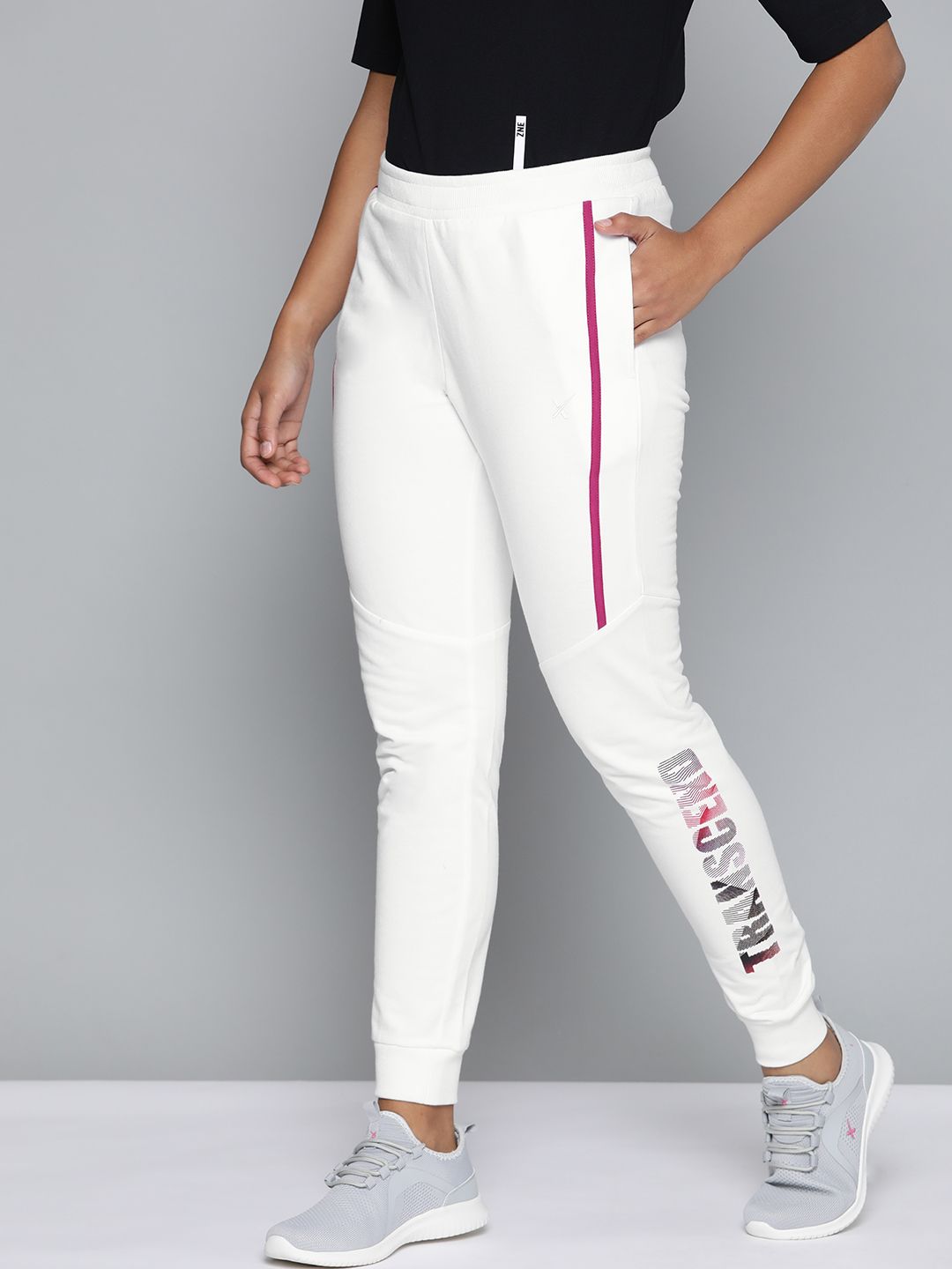 HRX by Hrithik Roshan Women White Solid Joggers Price in India