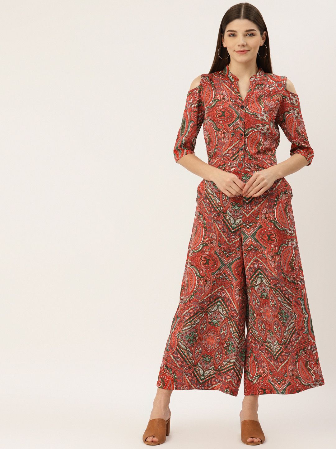 Deewa Pink & Green Floral Printed Jumpsuit Price in India