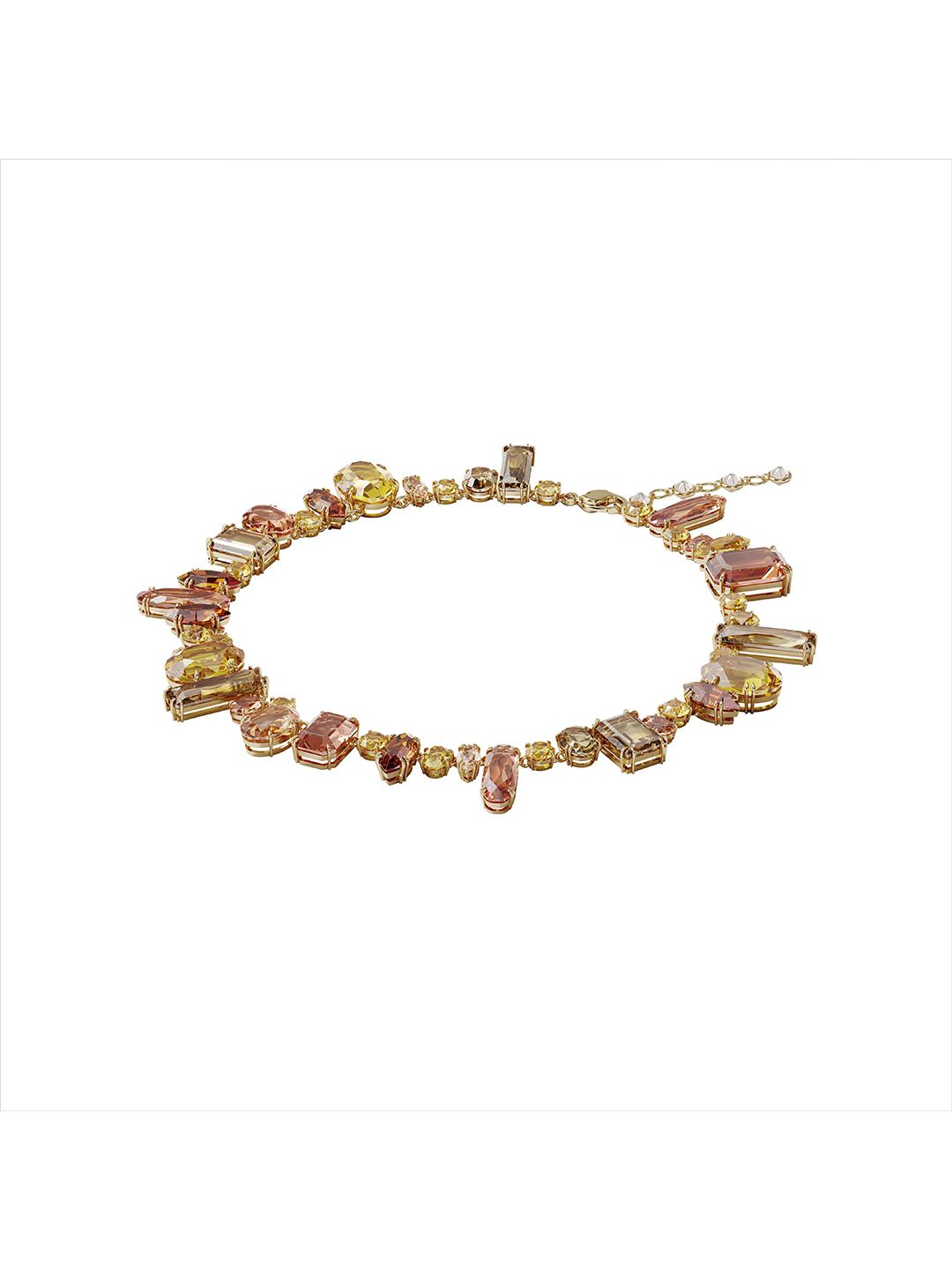 SWAROVSKI Gold-Plated Peach-Coloured Crystals Necklace Price in India