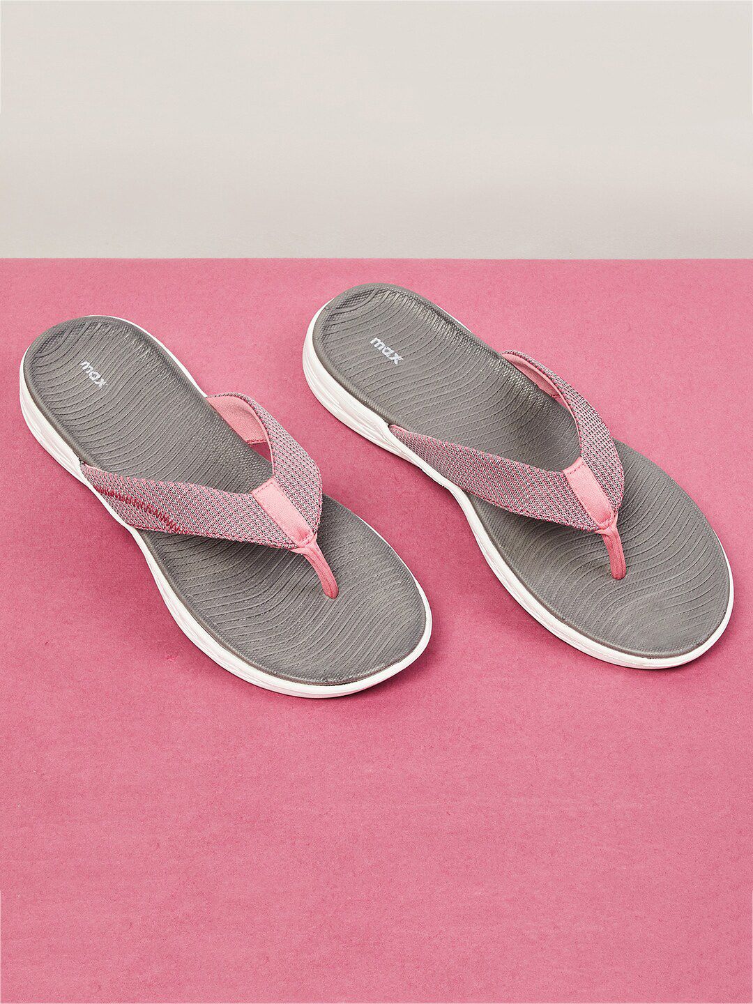 max Women Grey Thong Flip-Flops Price in India