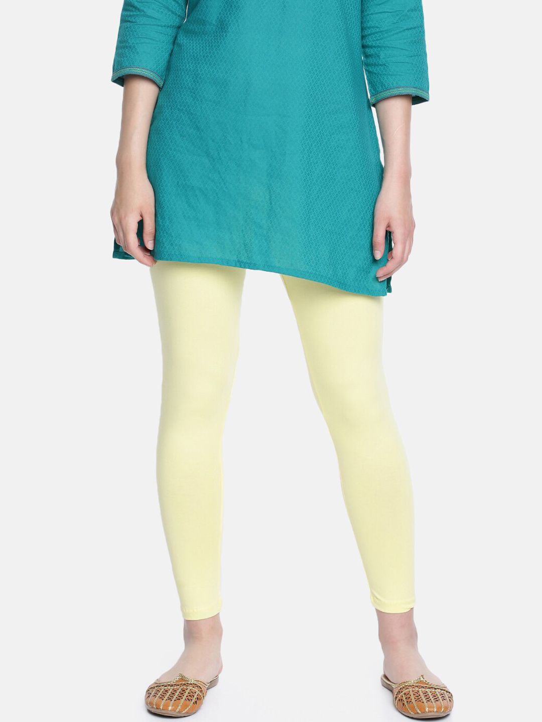 Dollar Missy Lime Green Slim Fit Ankle Length Leggings Price in India