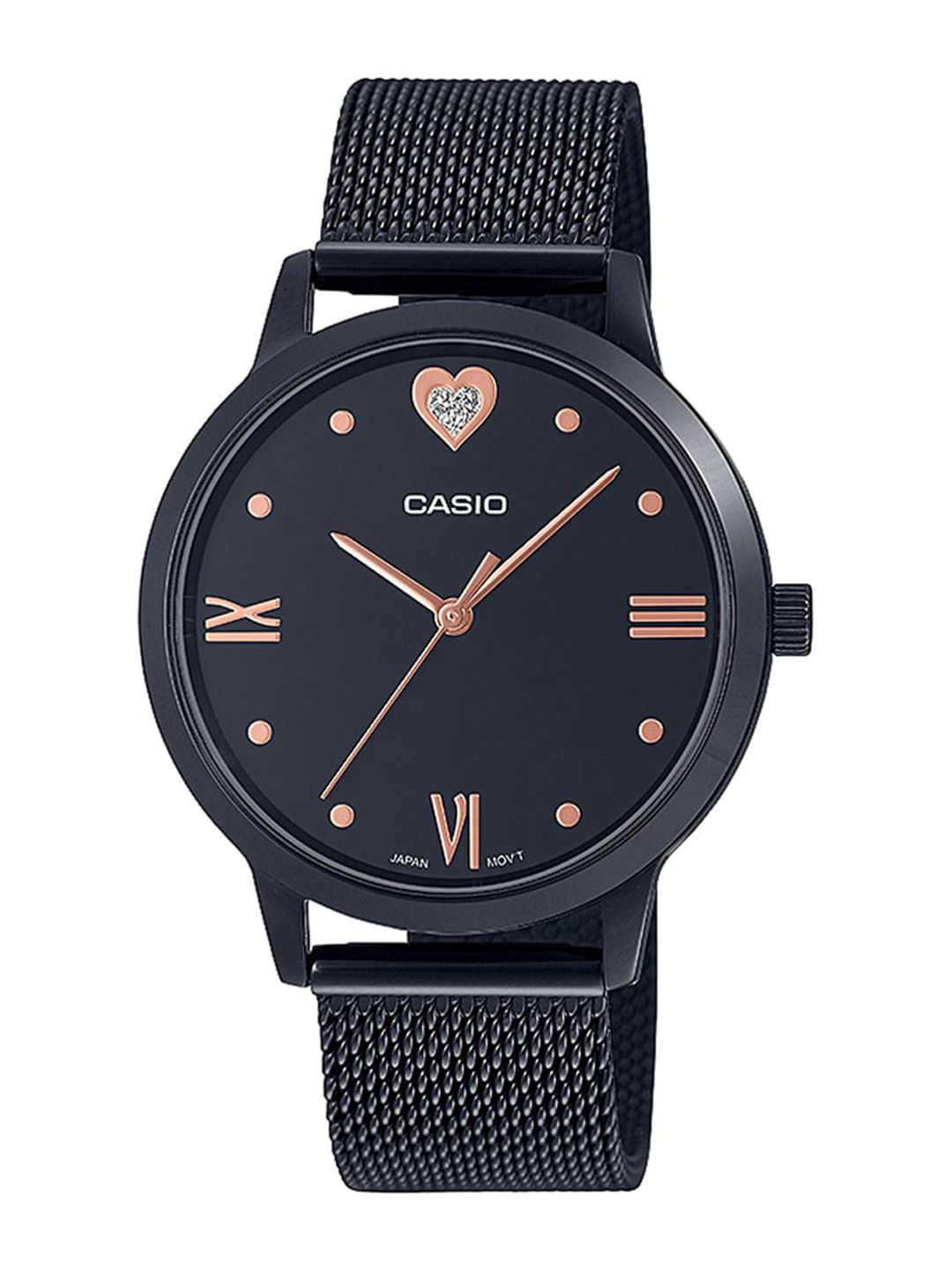 CASIO Women Black Dial & Black Stainless Steel Bracelet Style Straps Analogue Watch A1994 Price in India