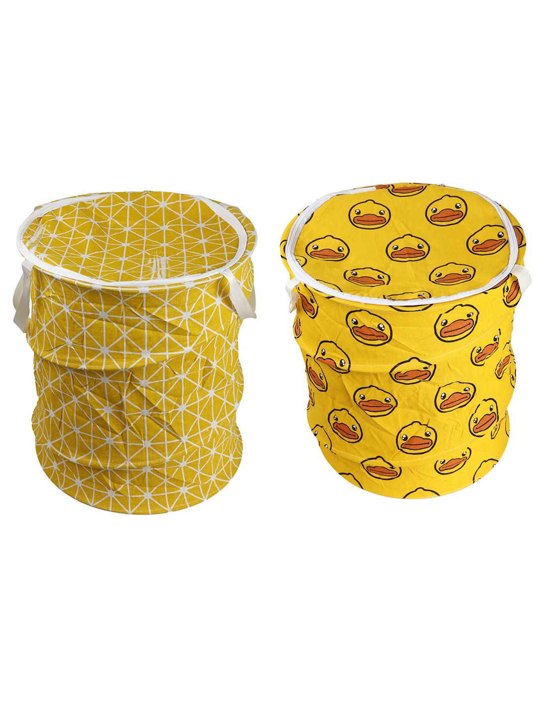 OddCroft Yellow Set Of 2 Printed Foldable Laundry Bag Price in India