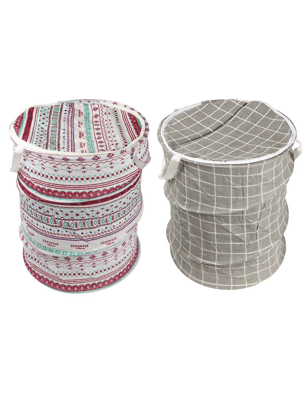 OddCroft Set Of 2 Printed Foldable Laundry Basket Price in India