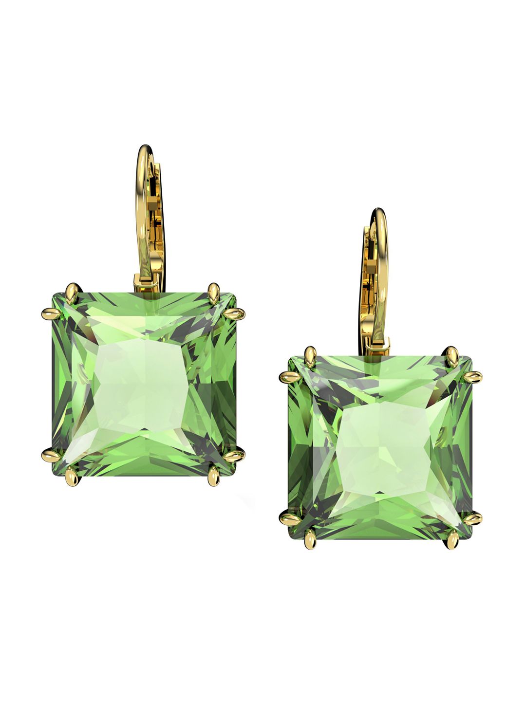 SWAROVSKI Green & Gold-tone plated Earrings Price in India