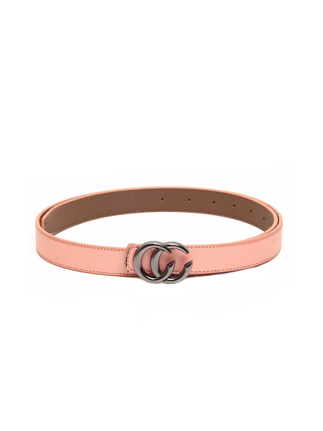 Calvadoss Women Peach-Coloured Textured Belt Price in India