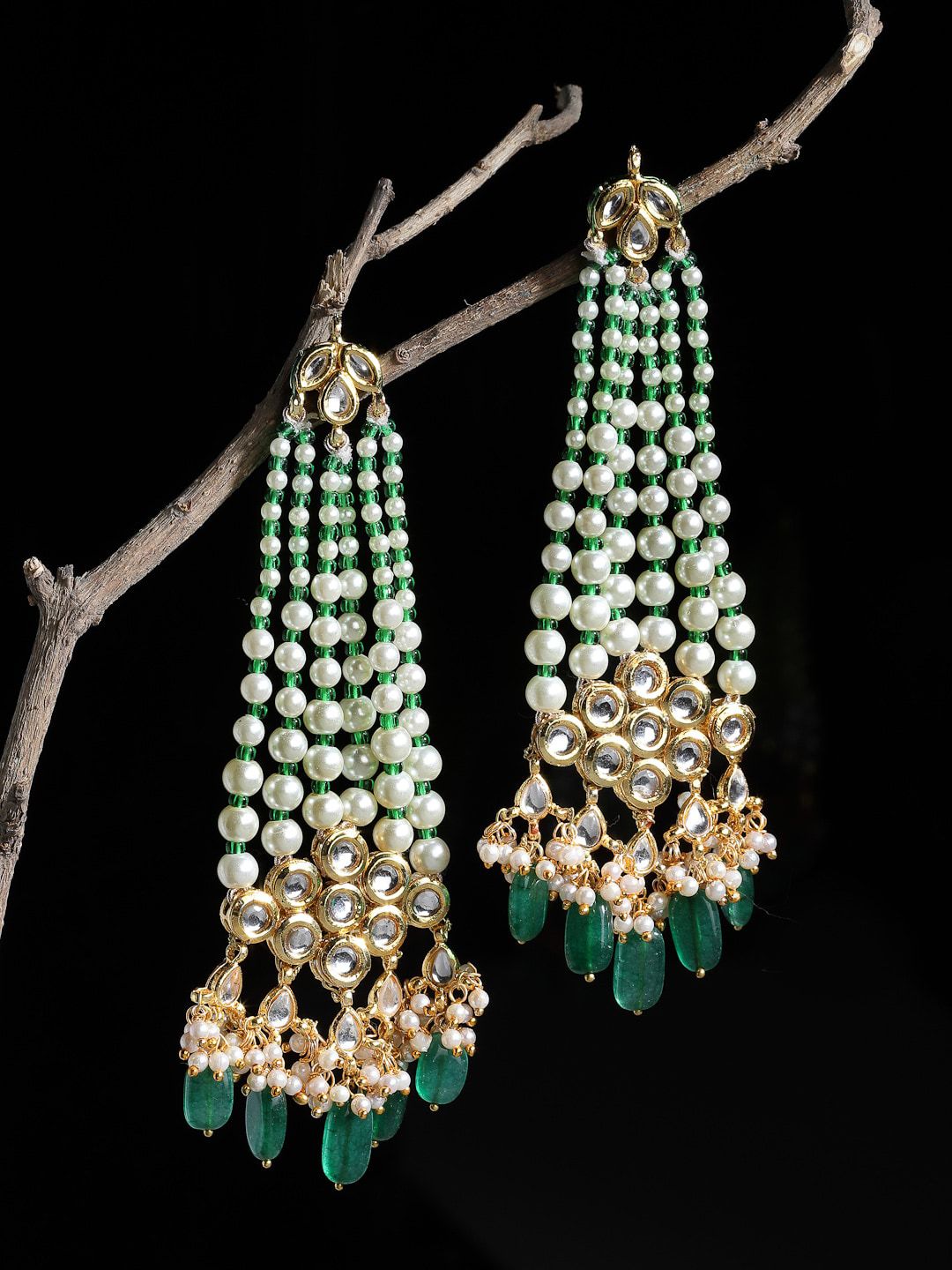 DUGRISTYLE Green Classic Drop Earrings Price in India