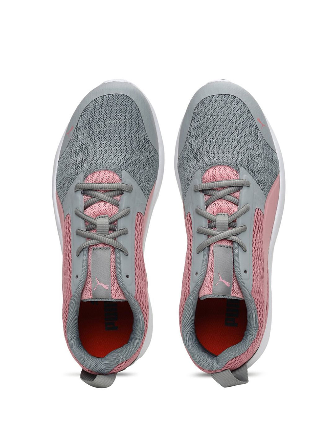 Puma Women Grey & Pink Colourblocked Mesh Max Running Shoes Price in India