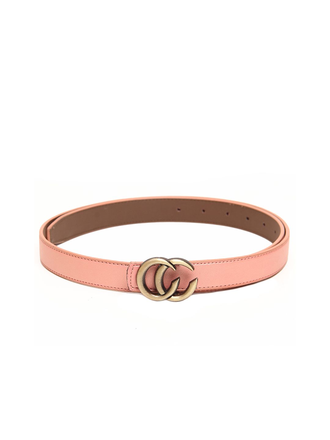 Calvadoss Women Peach-Coloured Textured Belt Price in India