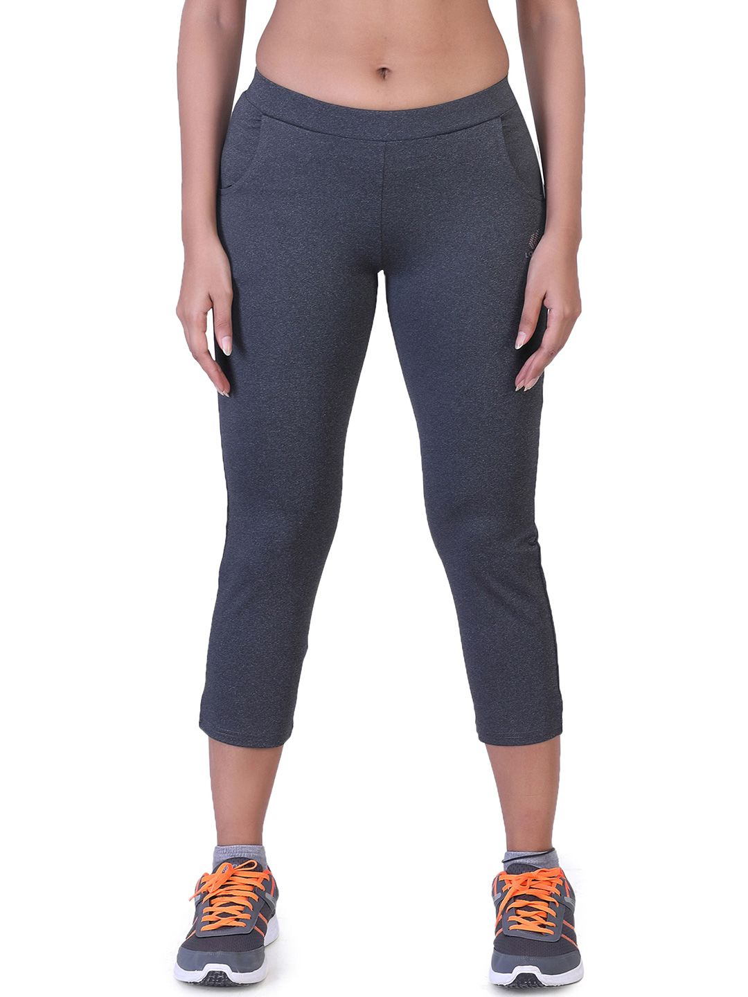 LAASA SPORTS Women Grey Melange Sports Capris Price in India