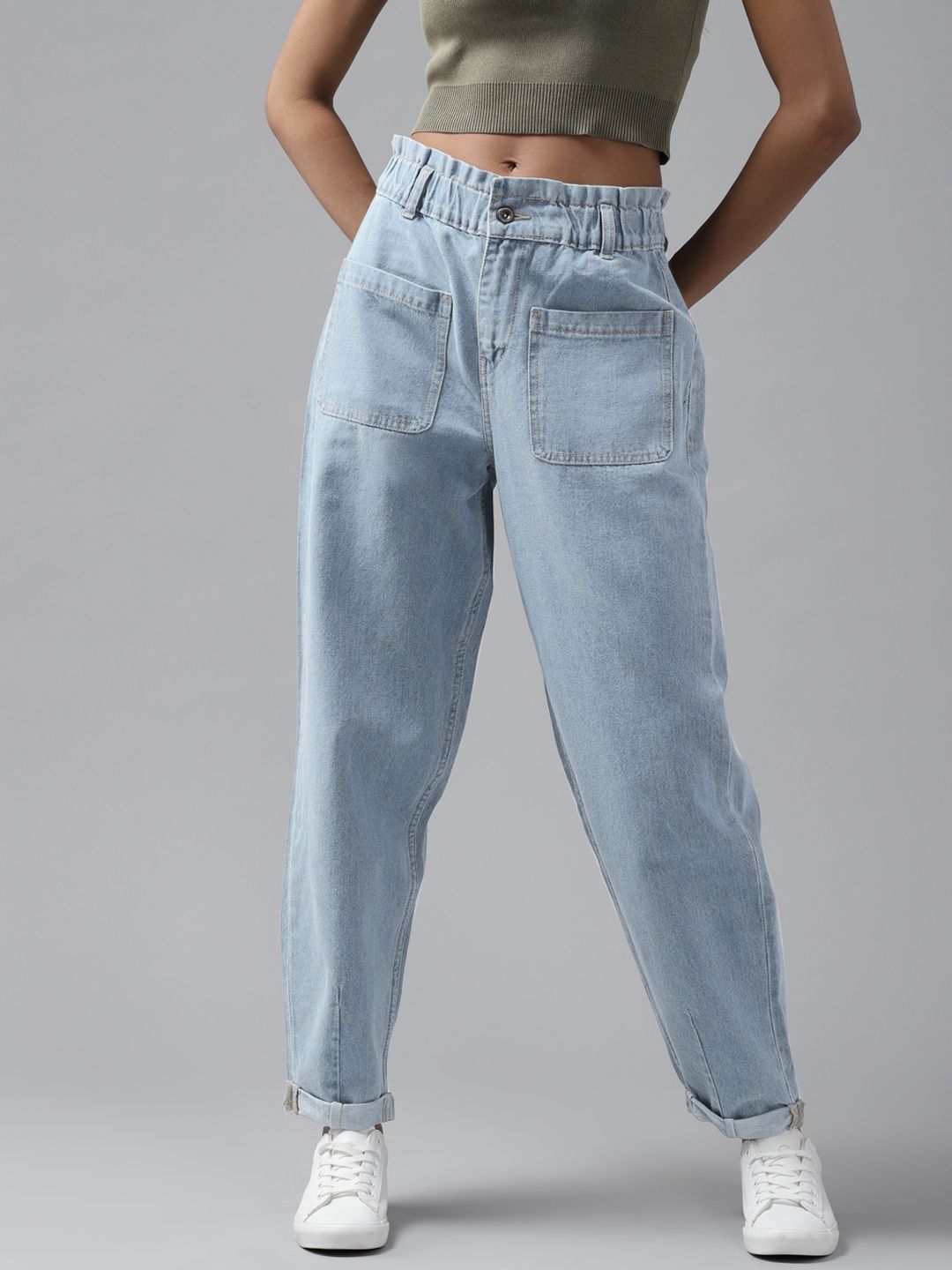 Roadster Women Blue Pure Cotton Slouchy Fit High-Rise Jeans