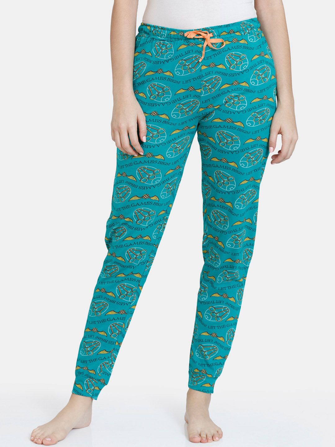 Zivame Green Harry Potter Printed Pure Cotton Lounge Pants Price in India