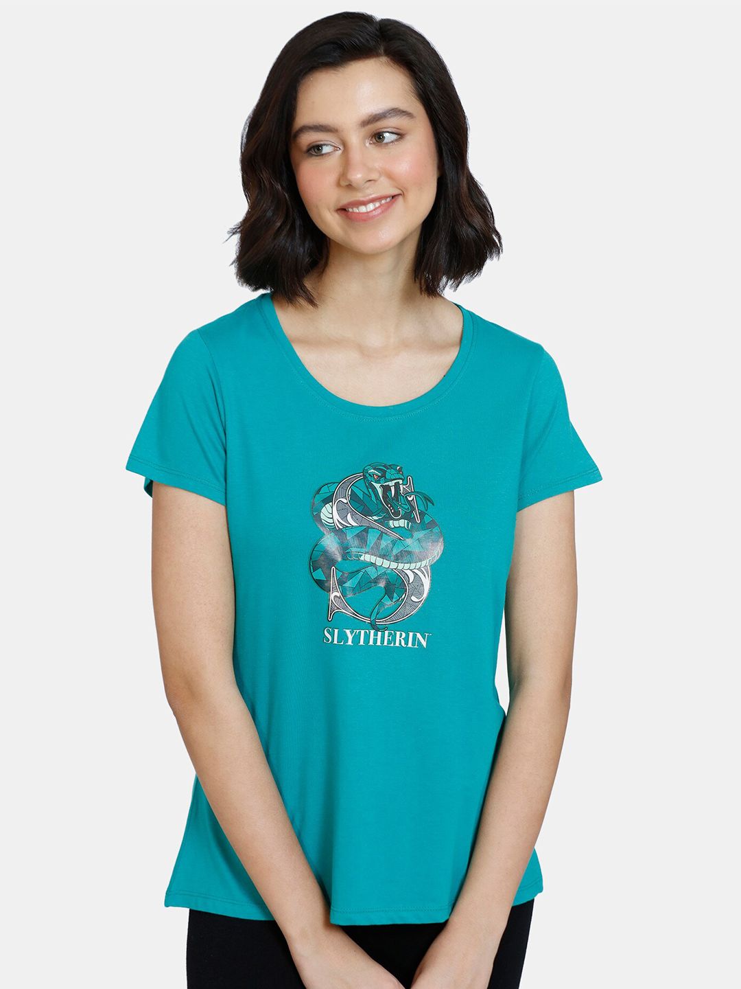 Zivame Green Printed Lounge T-shirts Price in India