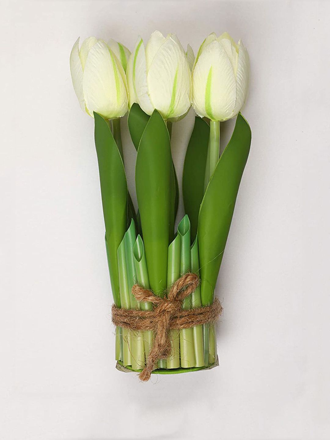 AMFLIX White & Green Artificial Tulip Plant Price in India