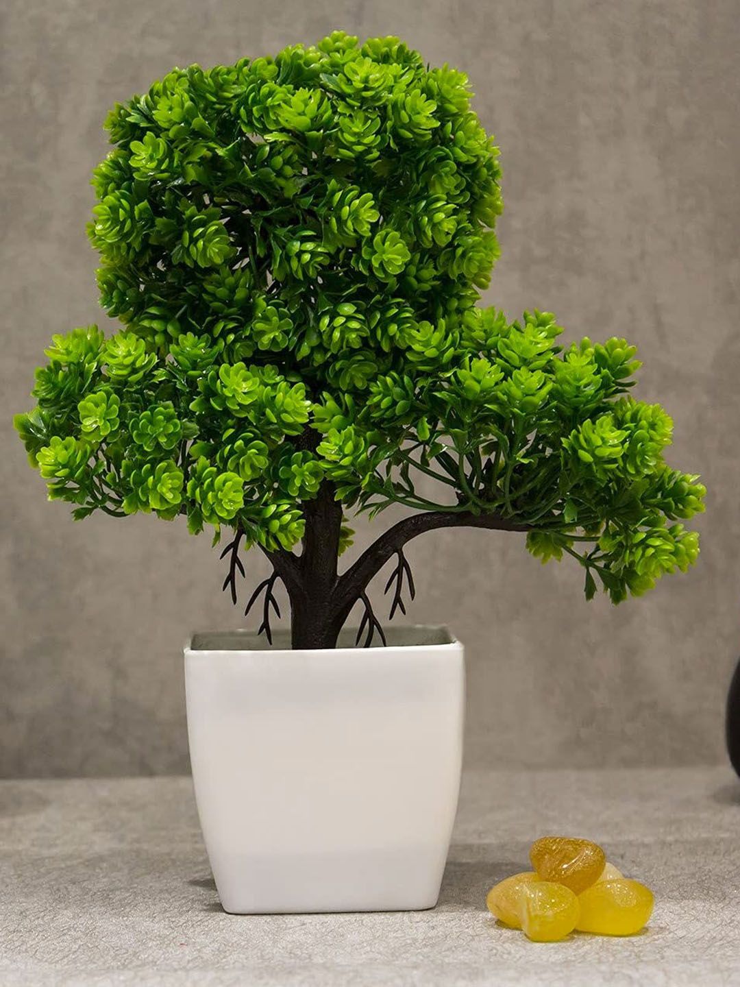 AMFLIX Green Bonsai Artificial Flowers & Plants With Pot Price in India