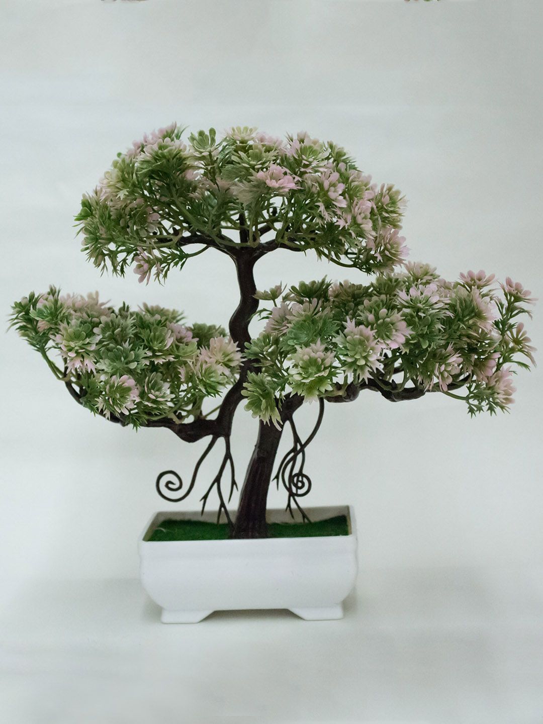 AMFLIX Pink & Green Bonsai Artificial Flowers & Plants With Pot Price in India
