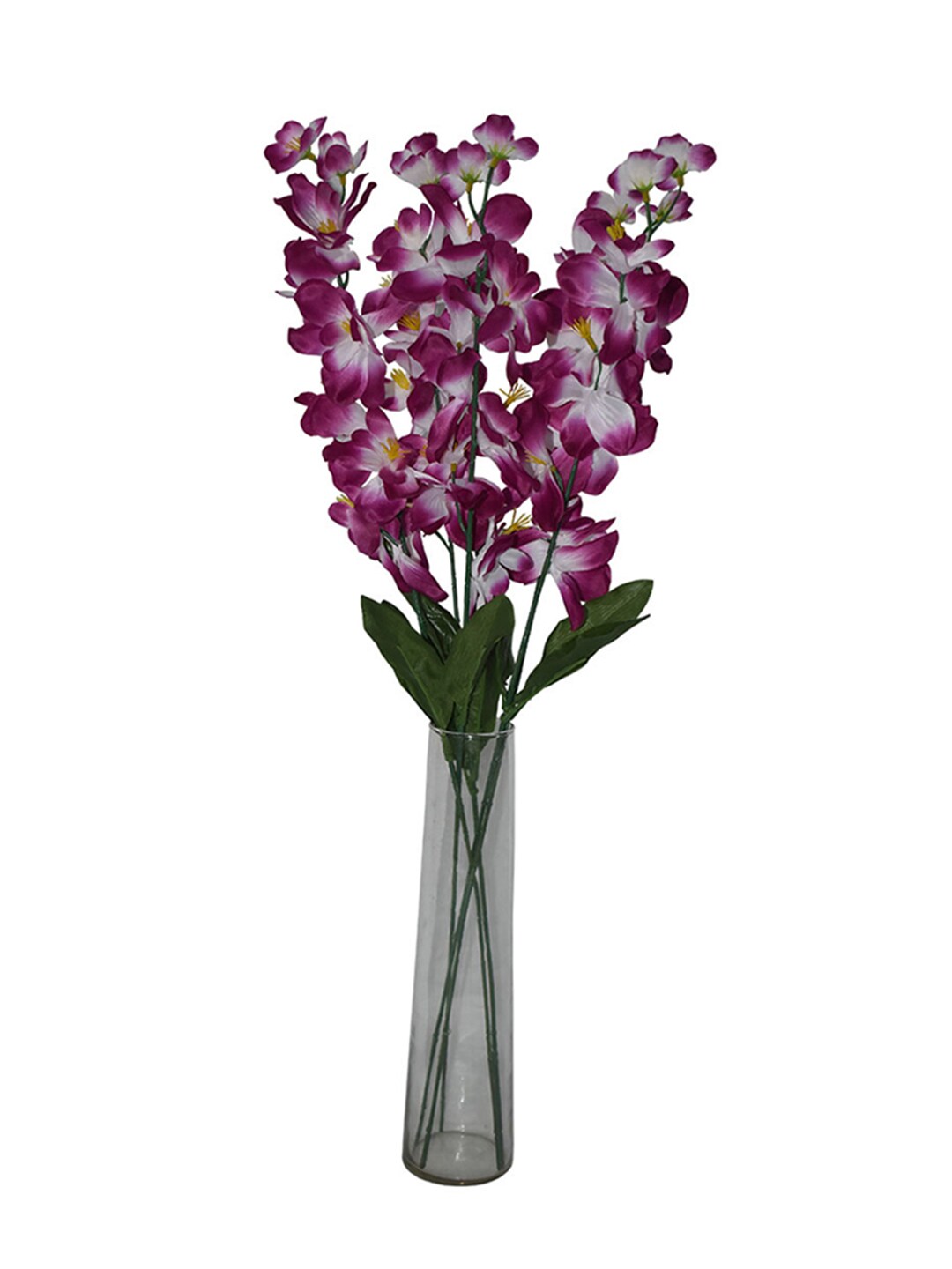 AMFLIX Fuchsia & White Artificial Bonsai Orchid Flowers Price in India