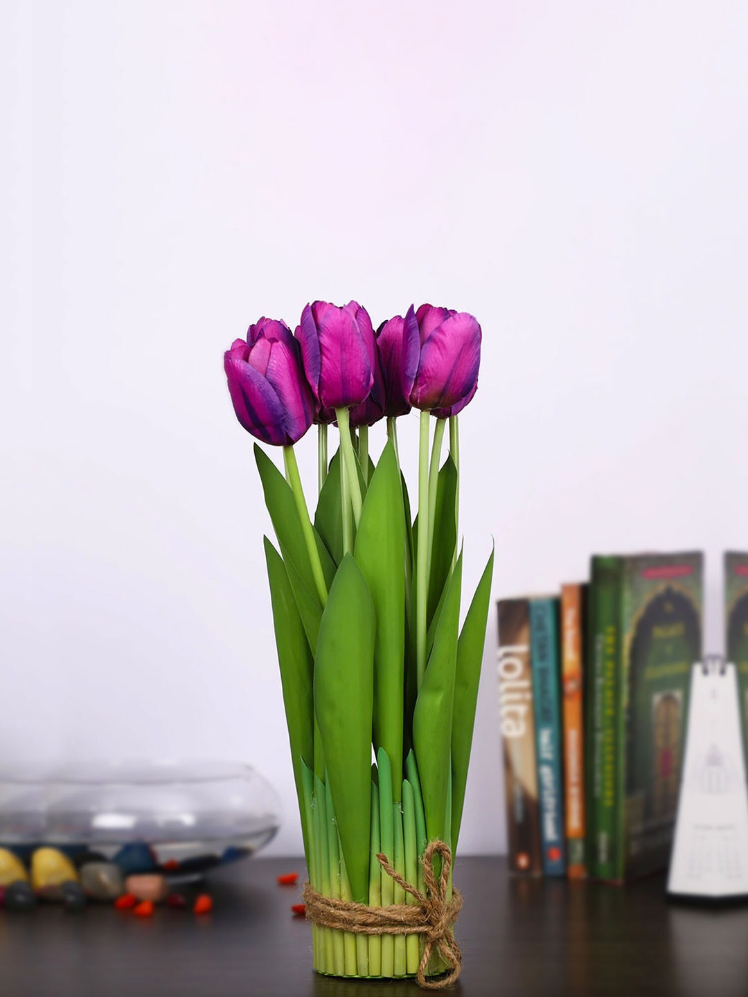AMFLIX Purple Artificial Artificial Tulip Flowers Bunch Price in India