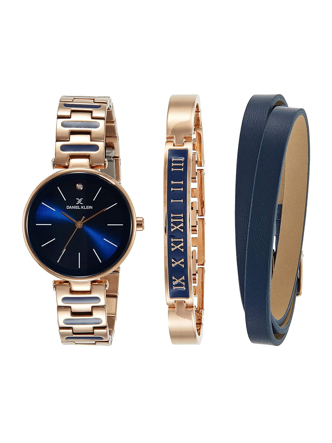 Daniel Klein Women Blue Printed Dial & Blue Bracelet Style Straps Analogue Watch DK11794 Price in India