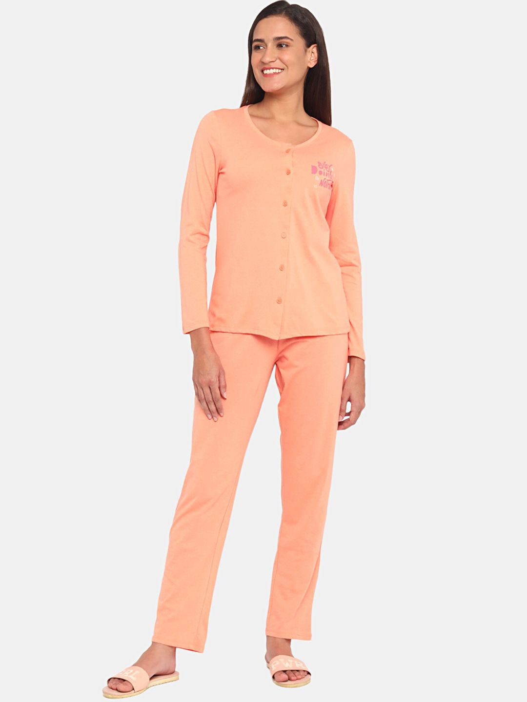 Rosaline by Zivame Women Orange Night suit Price in India