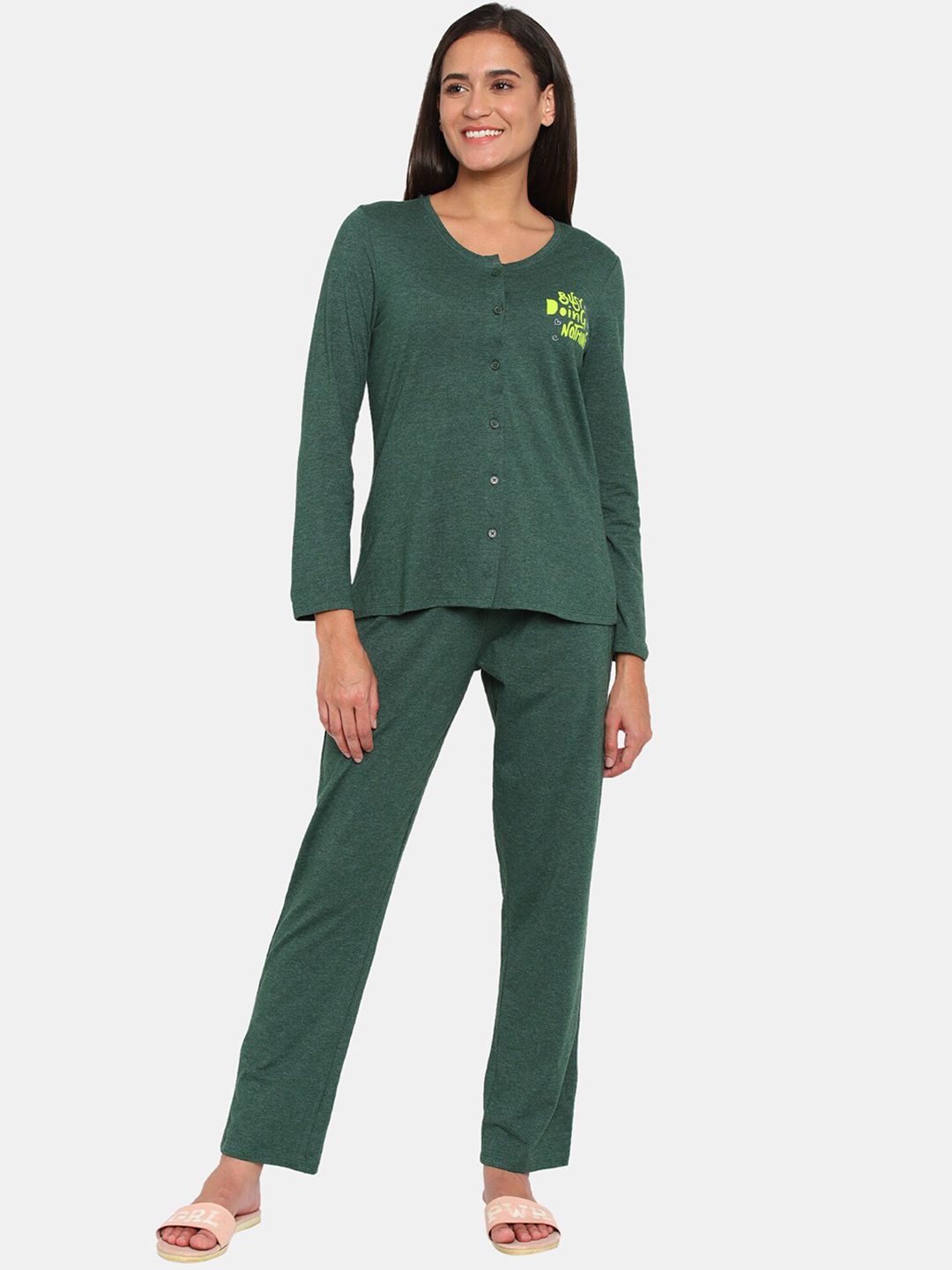 Rosaline by Zivame Women Green Night suit Price in India