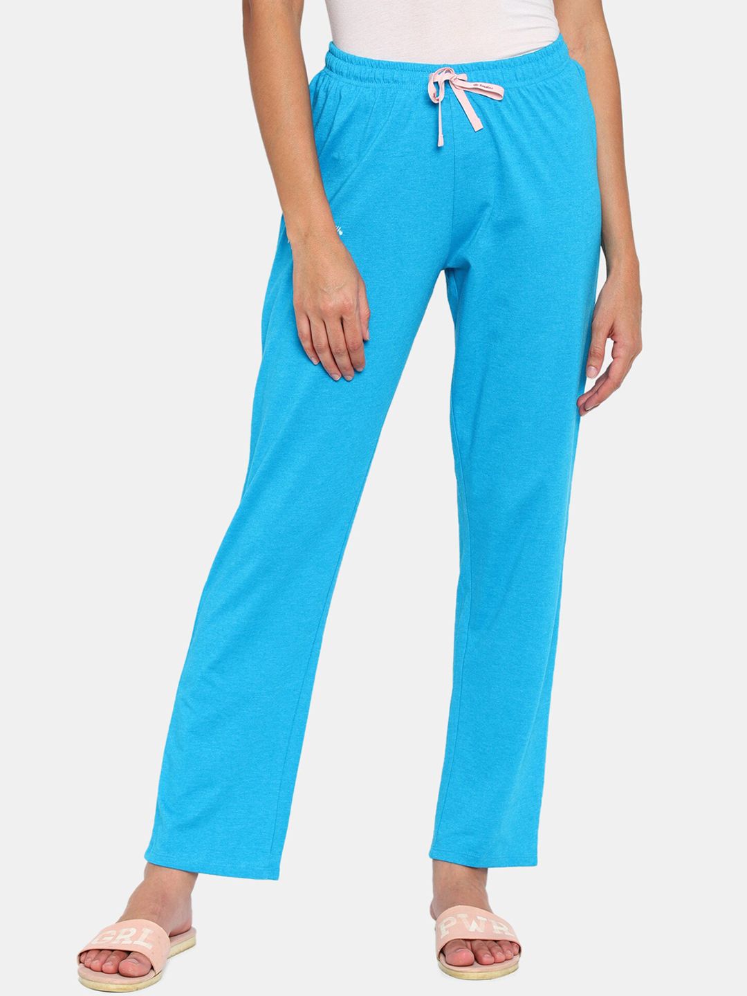 Rosaline by Zivame Women Blue Solid Lounge Pant Price in India