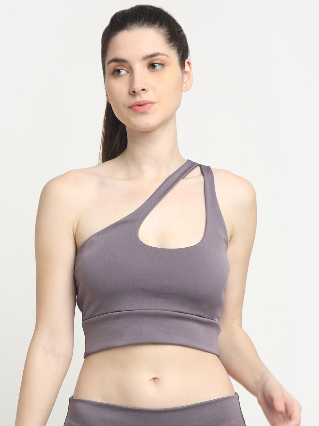 EVERDION Lavender Solid Workout Bra with Removable Padding Price in India