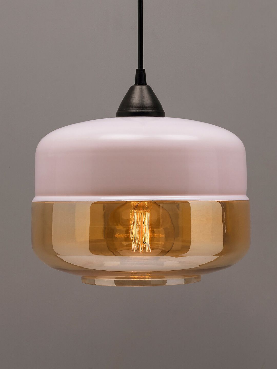 Homesake White & Gold-Toned Glass Pendant Light Ceiling Hanging Lamp Price in India