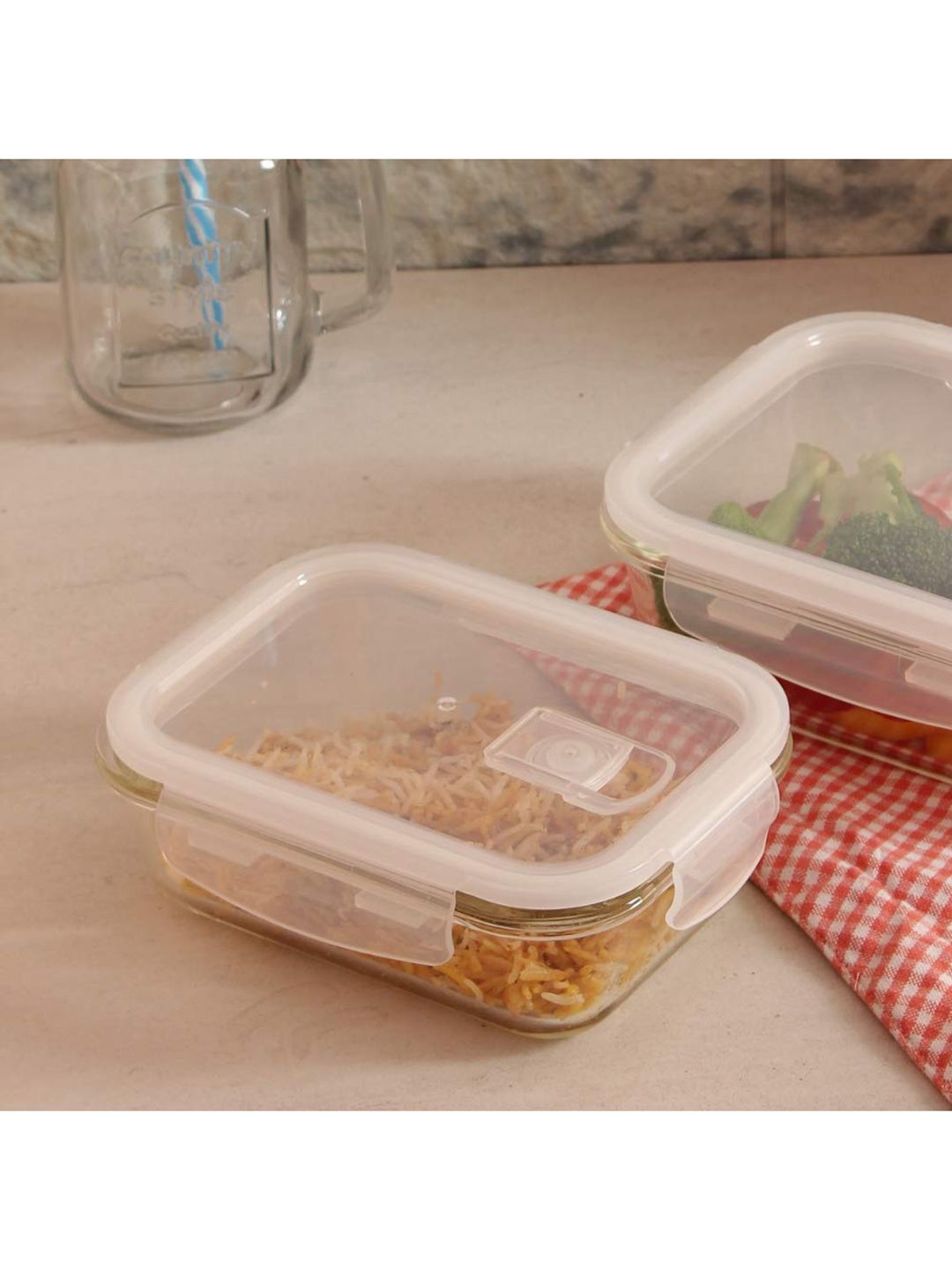 Femora Set Of 3 Transparent Glass Storage Containers Price in India