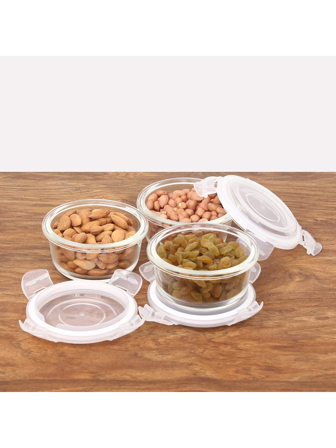 Femora Set Of 3 Transparent Glass Storage Containers Price in India