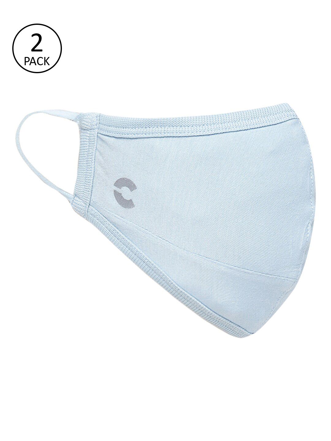 FREECULTR Pack of 2 Anti-Microbial Bamboo Cotton 5-Ply Comfort Fit Reusable Cloth Masks Price in India