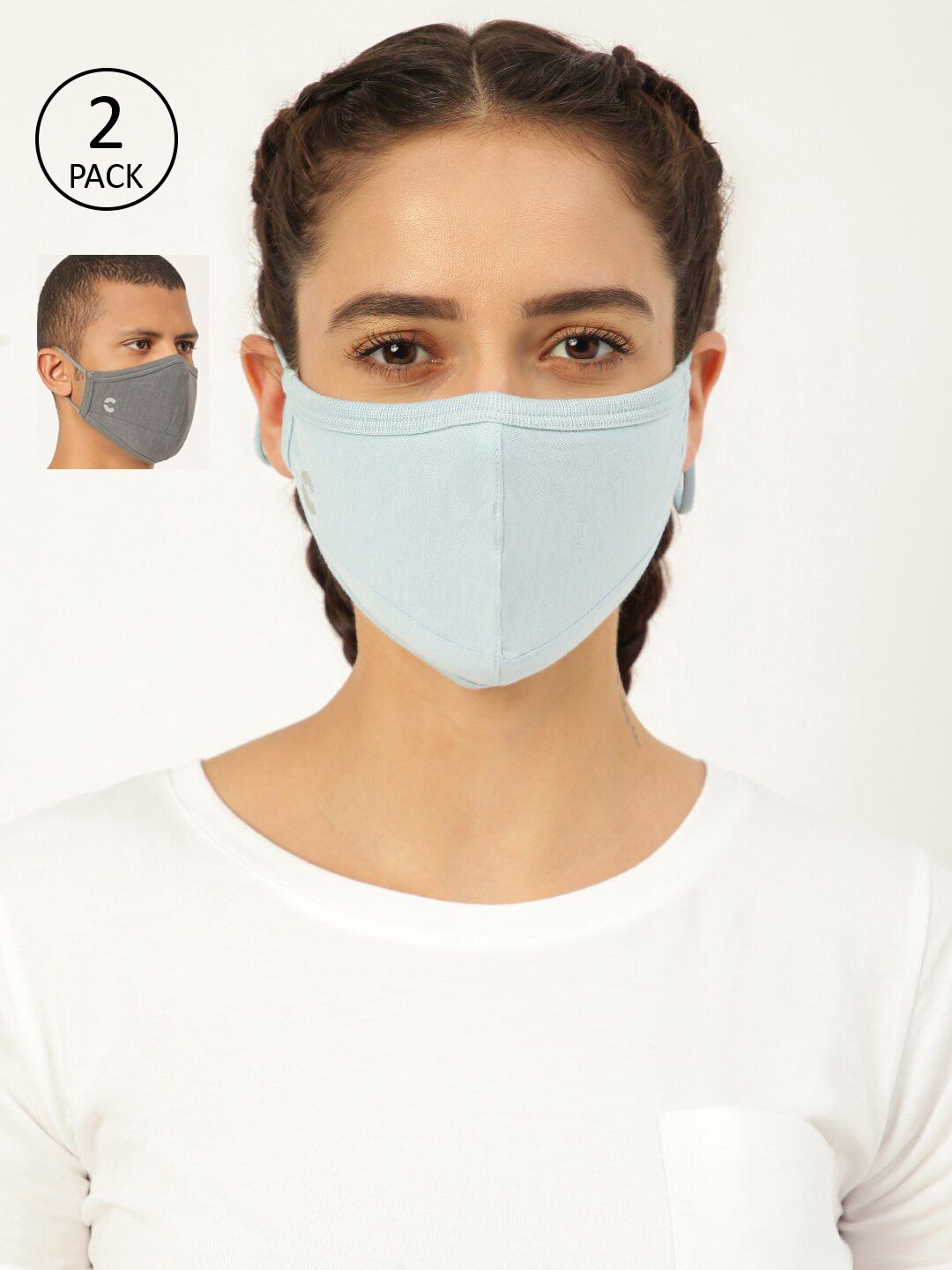 FREECULTR Pack of 3 Solid Anti Microbial Bamboo Cloth Masks Price in India