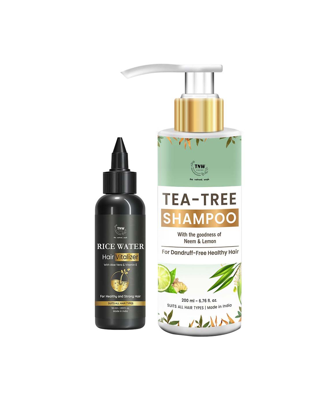 TNW the natural wash Set of Rice Water Hair Vitalizer 50ml & Tea Tree Shampoo 200ml Price in India