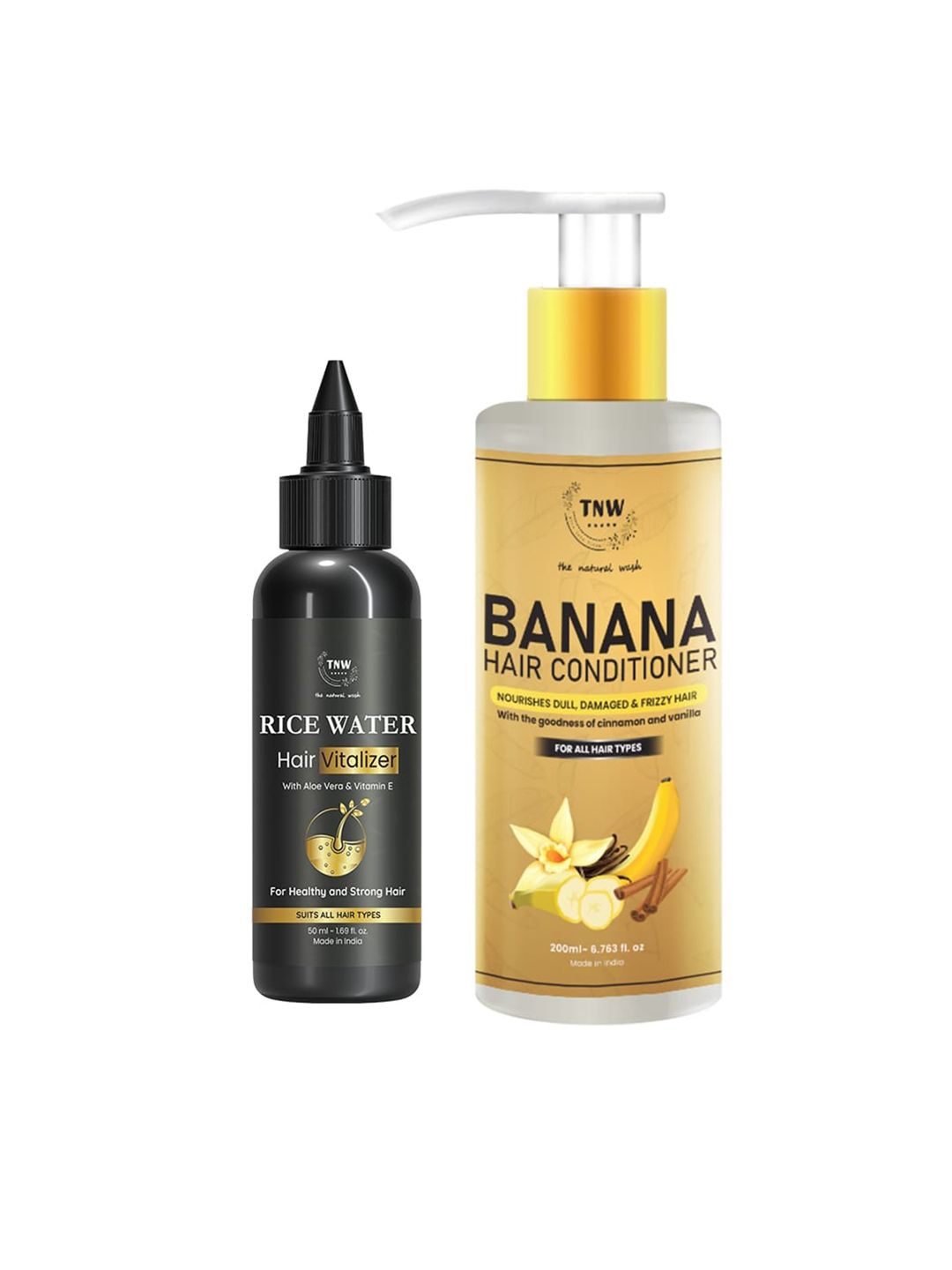 TNW the natural wash Set of Banana Conditioner 200 ml & Rice Water Hair Vitalizer 50 ml Price in India