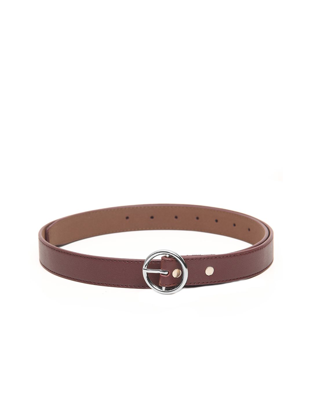 Calvadoss Women Maroon Textured Leather Belt Price in India