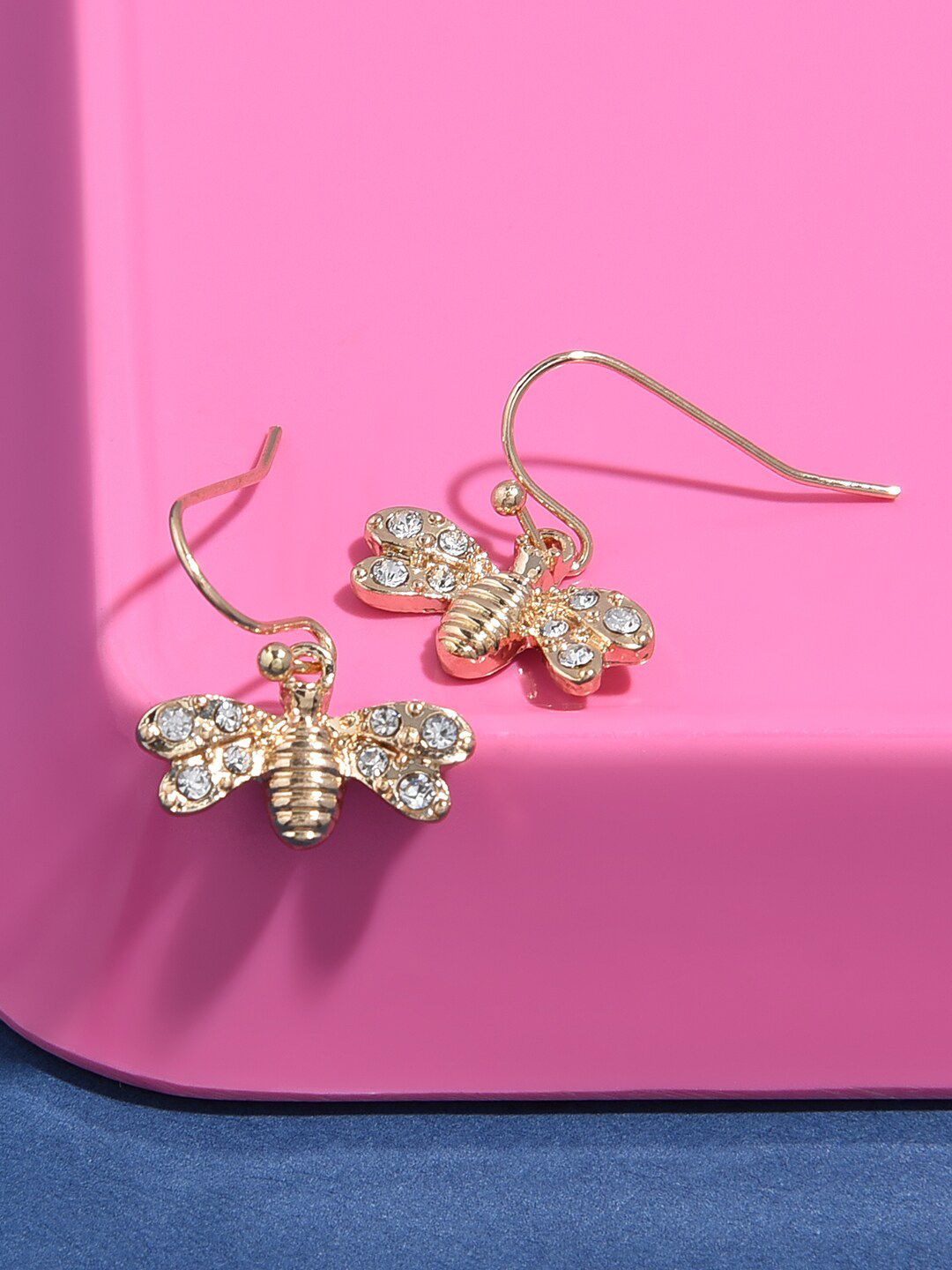 Accessorize Women Gold Bee Short Drop Earring Price in India