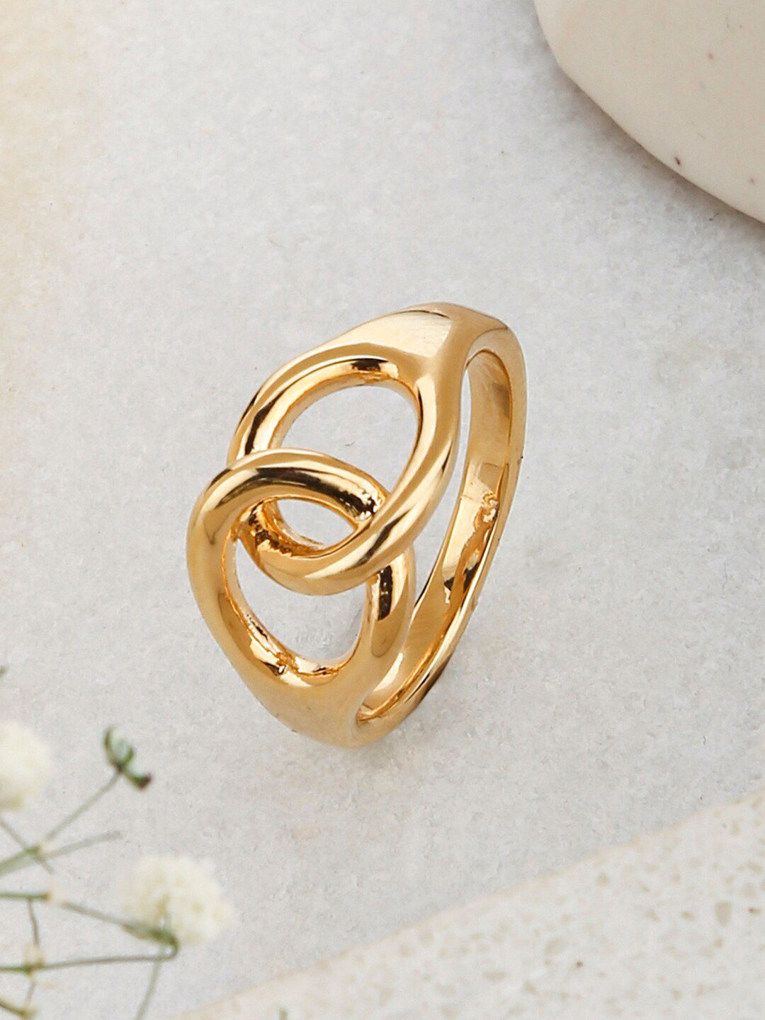 Accessorize Women Real Gold Plated Z Heirloom Link Ring Price in India