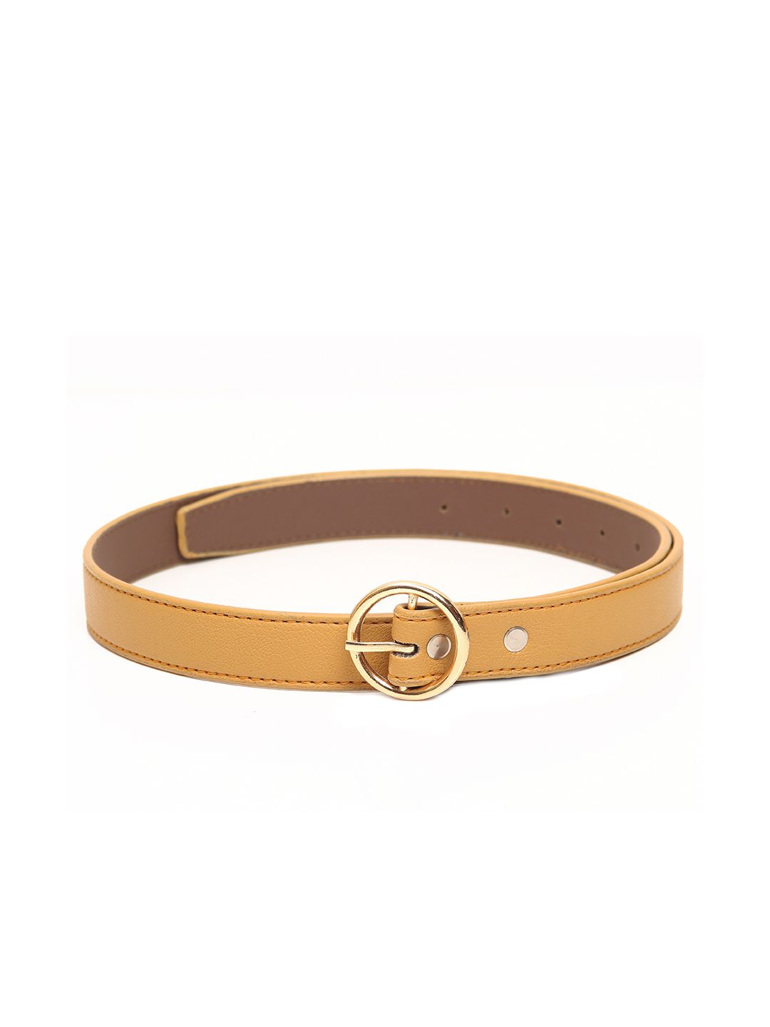 Calvadoss Women Mustard Textured Synthetic Leather Belt Price in India