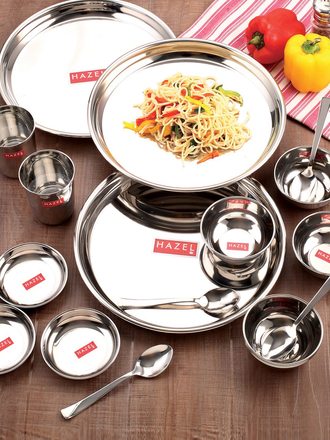 HAZEL Steel 6 Pieces Stainless Steel Dinner Set Price in India