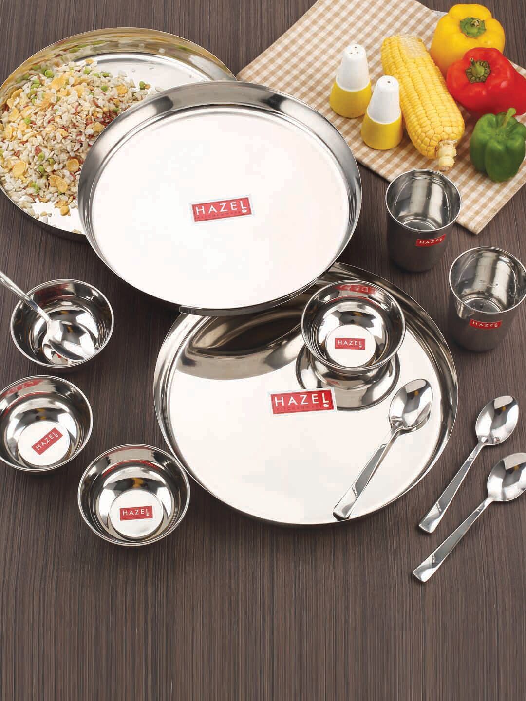 HAZEL 30 Pieces Stainless Steel Glossy Dinner Set Price in India