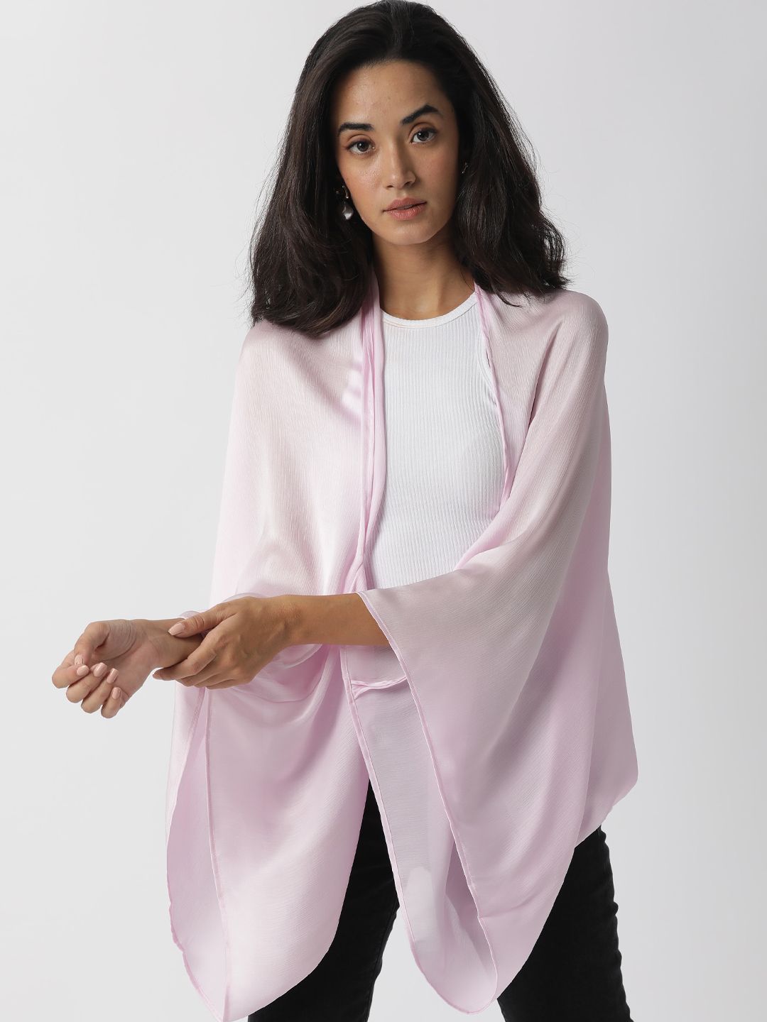 RAREISM Women Mauve Lilac Shrug Price in India