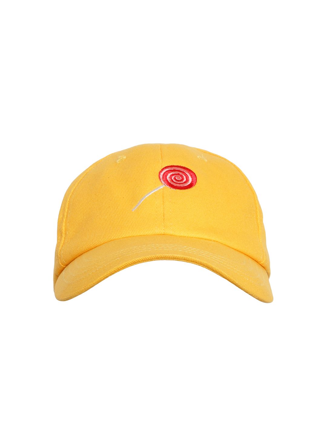 Blueberry Unisex Yellow & Red Embroidered Baseball Cap Price in India