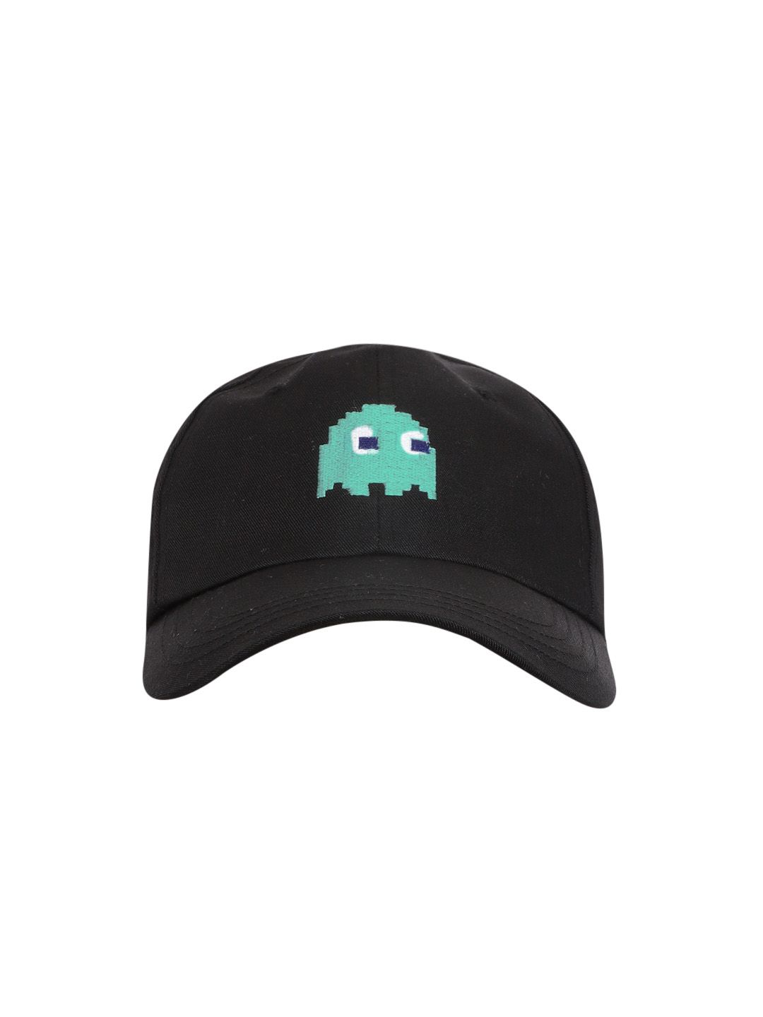 Blueberry Unisex Black & Green Pac-Man Embroidered Baseball Cap Price in India