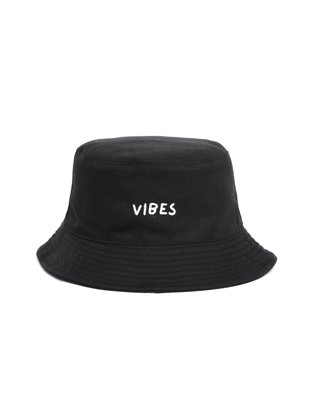 Blueberry Unisex Black Embroidered Reversible Bucket Hat Price in India