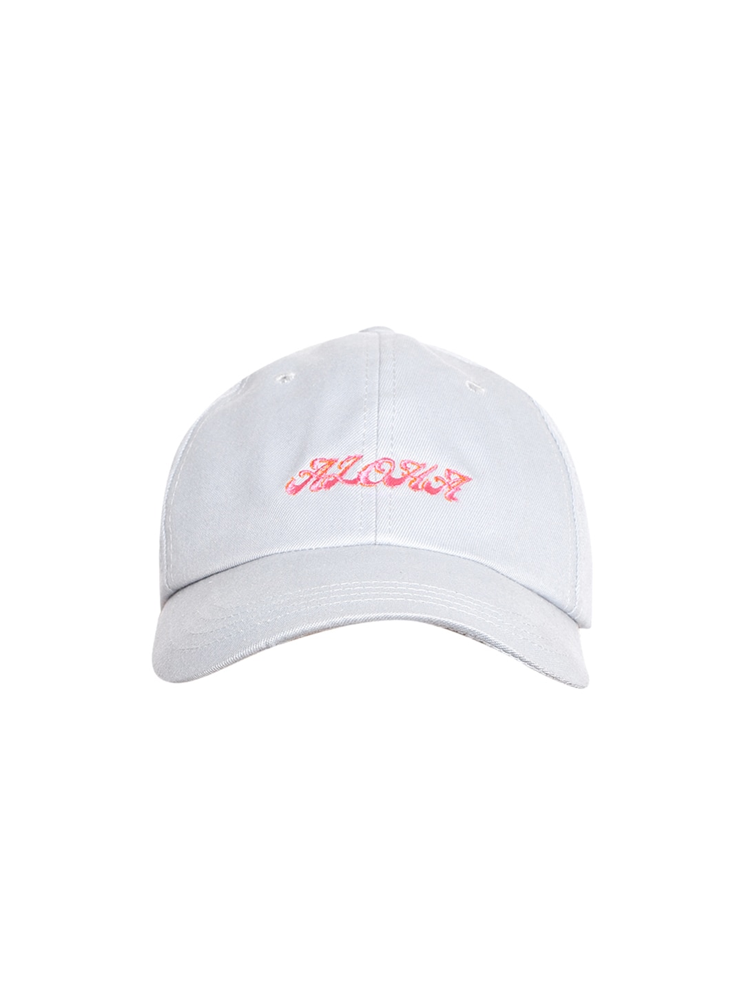 Blueberry Unisex Grey & Red Embroidered Baseball Cap Price in India