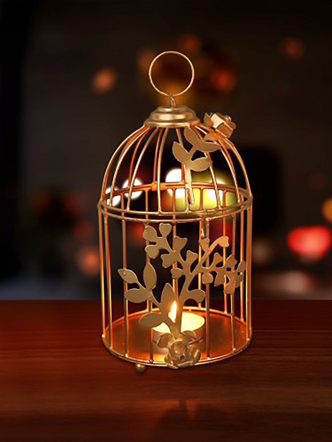 Homesake Gold-Toned Bird Cage Light Mandir Decoration Price in India