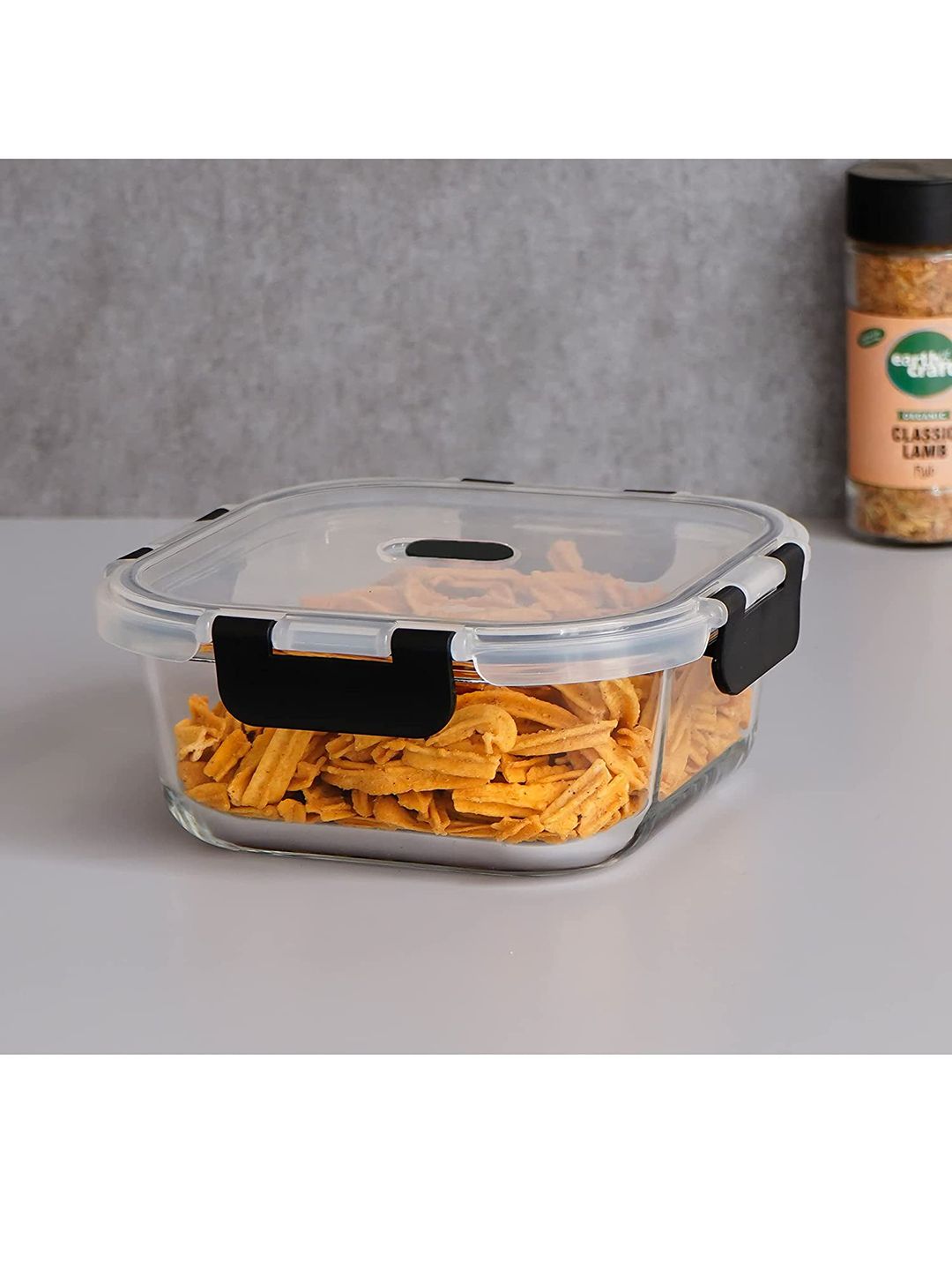Femora Set Of 2 Borosilicate Glass Microwave Safe Food Container with Air Vent Lid 1200 ml Price in India