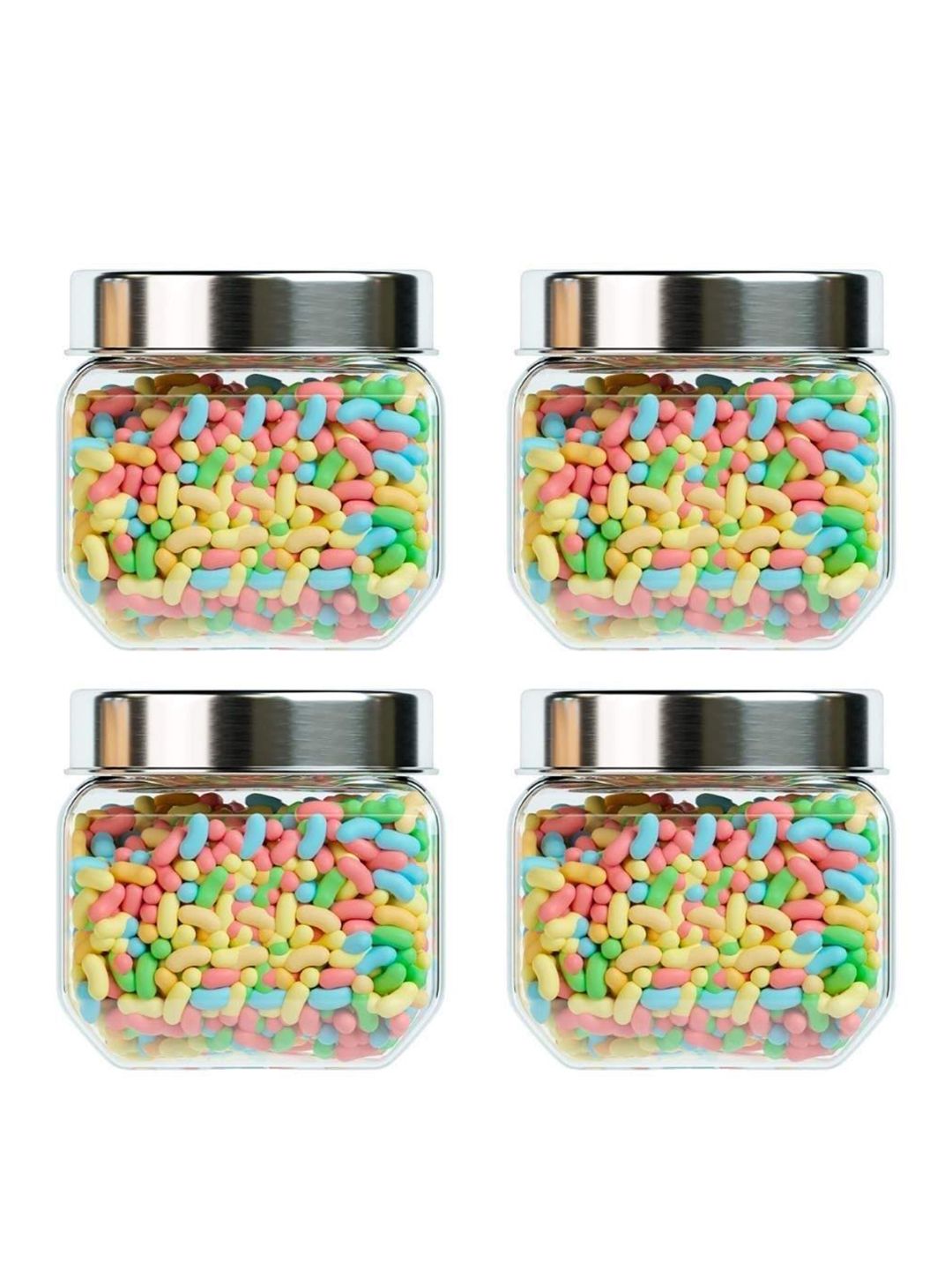 Femora Set Of 4 Transparent Solid Storage Jars Price in India