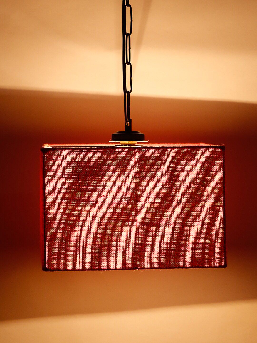 Devansh Pink Solid Square Hanging Lamp Price in India
