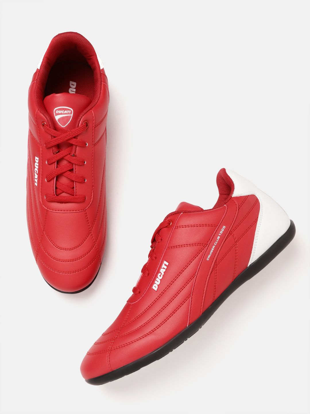 Ducati Men Red White Thread Work Sneakers Price History